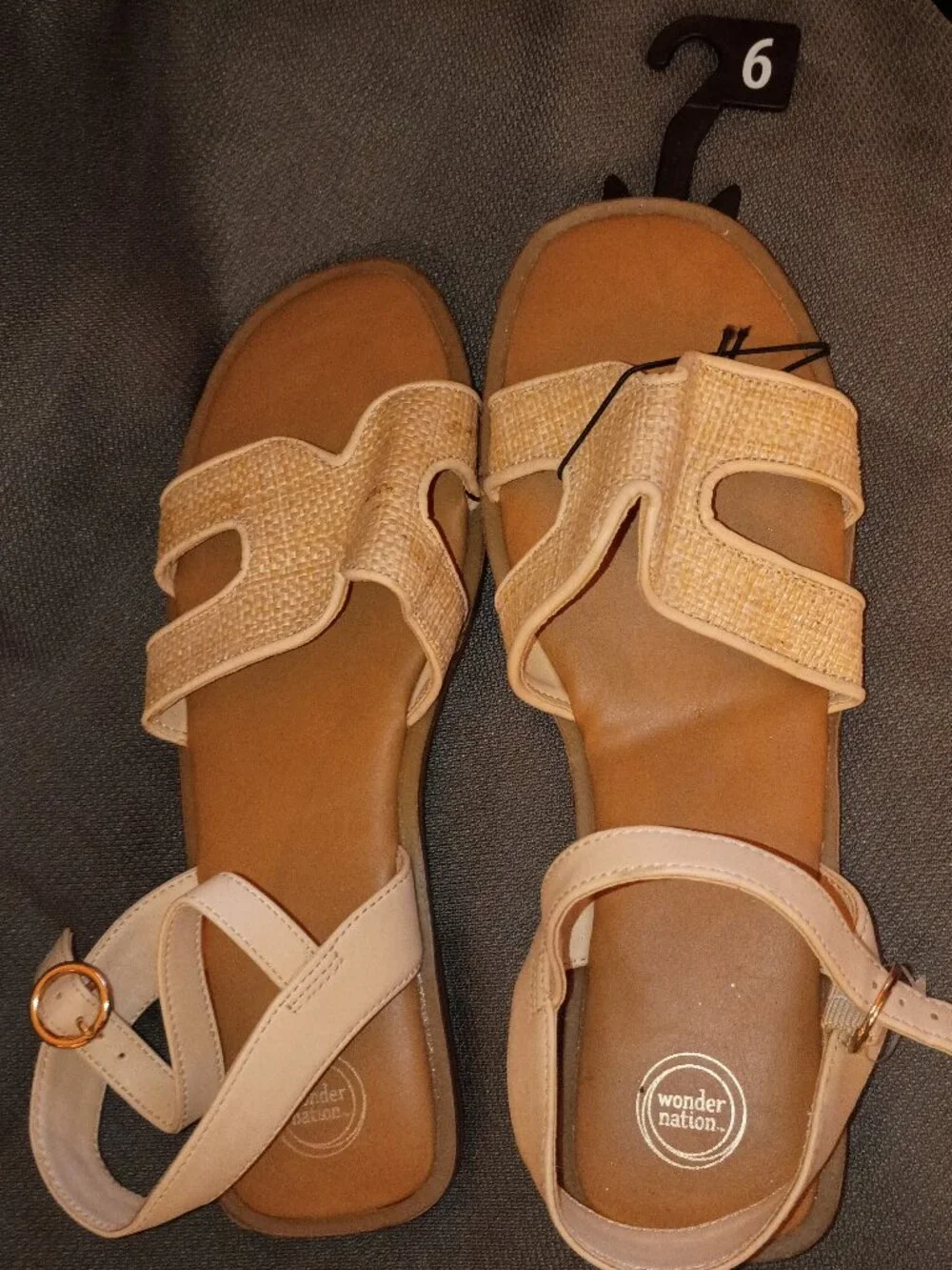 NWT Wonder Nation Big Girls Size 6 Fashion Cutout Upper Sandal with Buckle